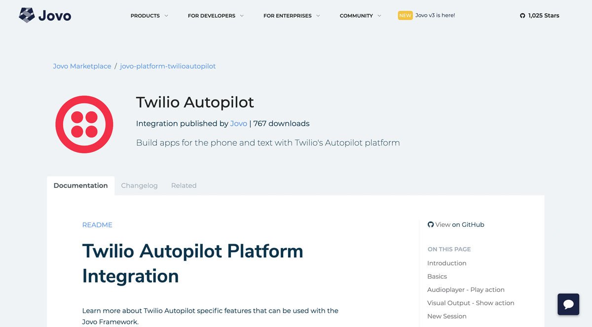 Twilio Autopilot Jovo Integration