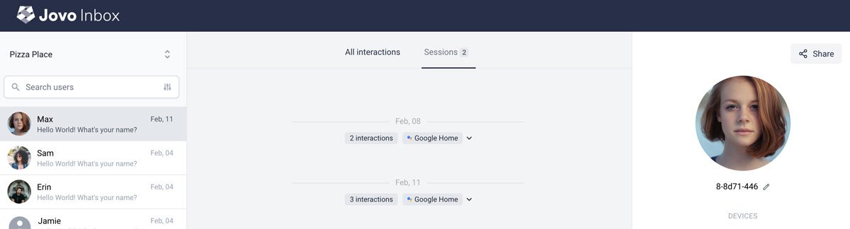 Jovo Inbox Sessions Overview