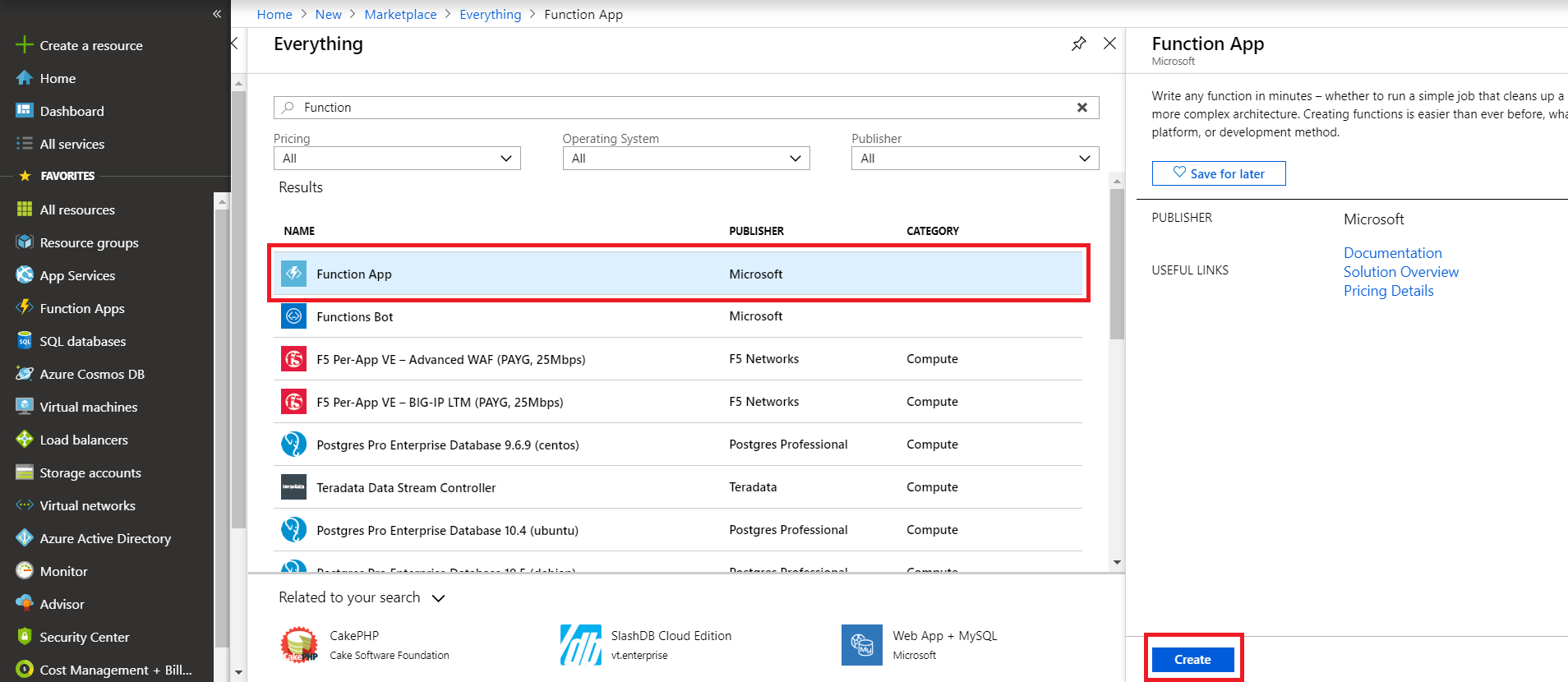 Azure search for FunctionApp