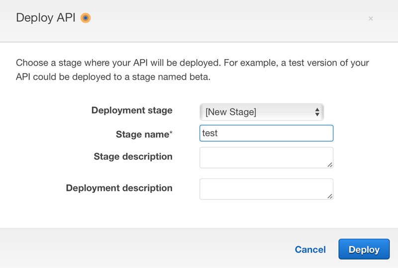 API Gateway New Stage